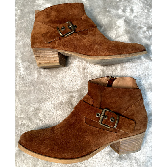 Sundance by Vera Gomma Viola Rust Suede Western Ankle Boots Womens 10 EU 41 - Picture 2 of 11